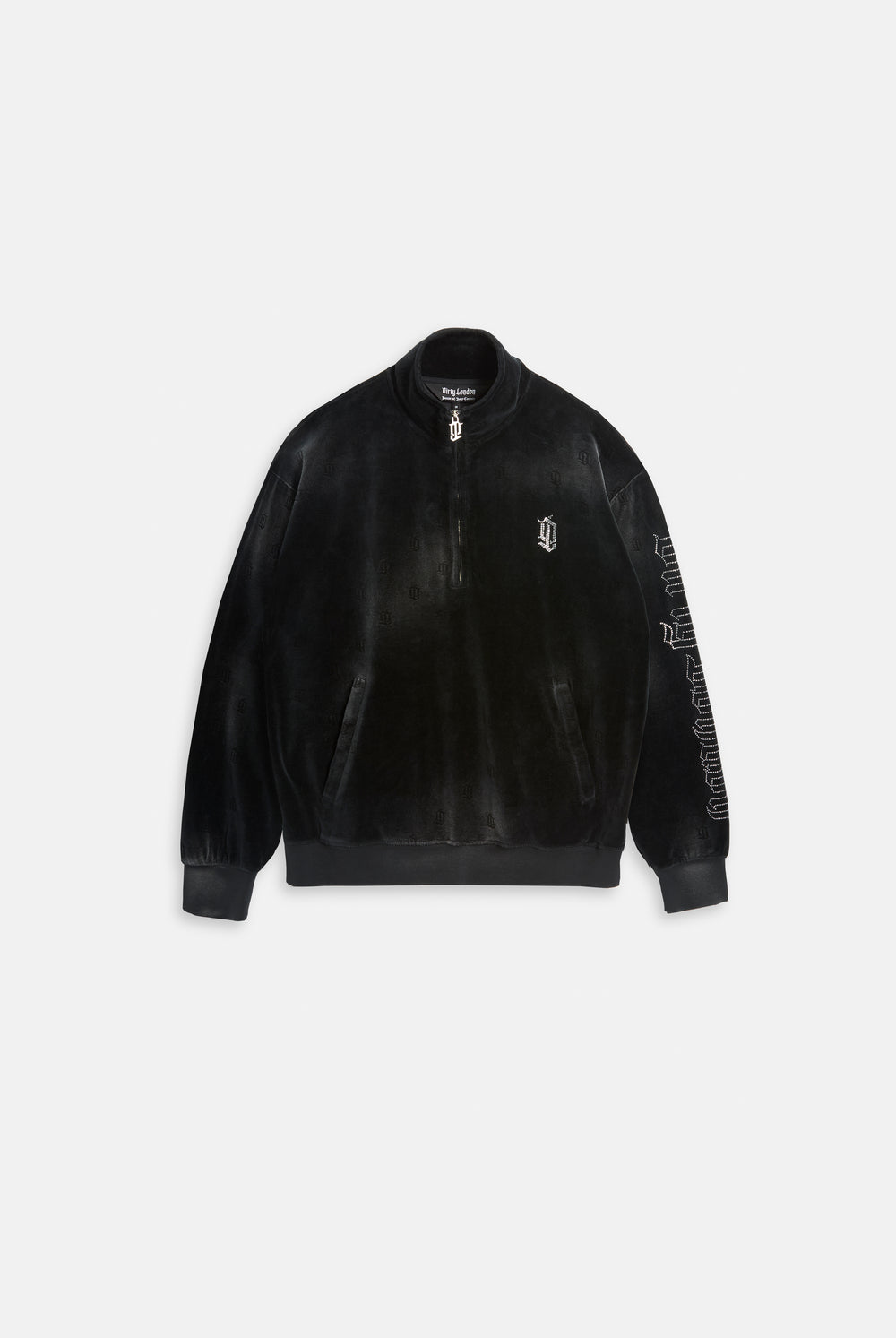 HALF ZIP TRACK JACKET ACID WASH
