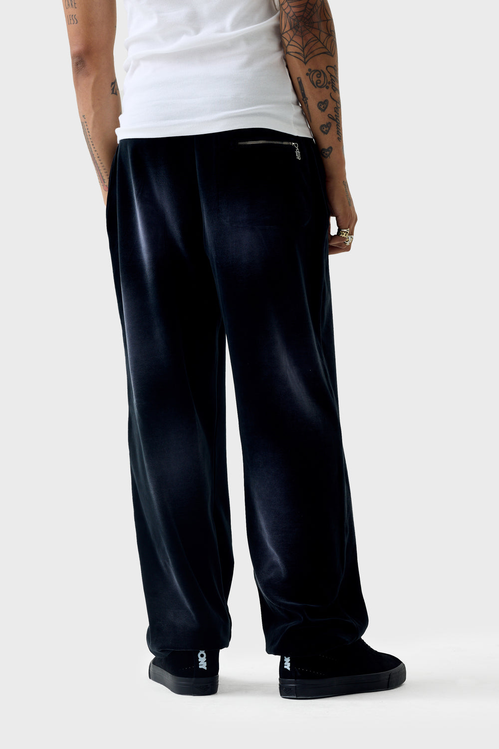 CUFFED TRACK PANTS ACID WASH